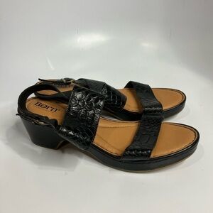 Born black leather clog Sandals size 8